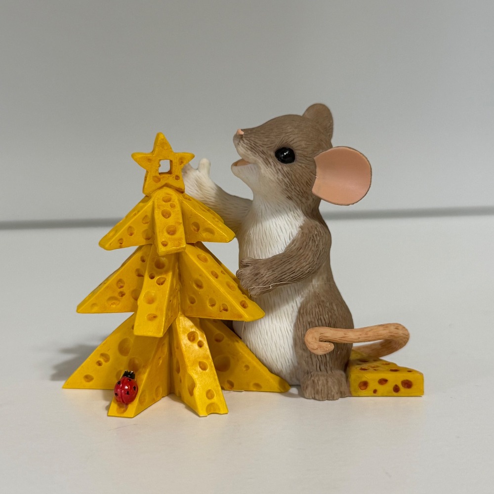 Enesco Charming Tails Oh Christmas Cheese Mouse Figurine 4046947 New in Box